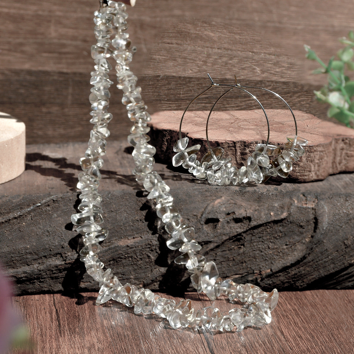 Wholesale Vacation style colorful gravel necklace Necklace Set