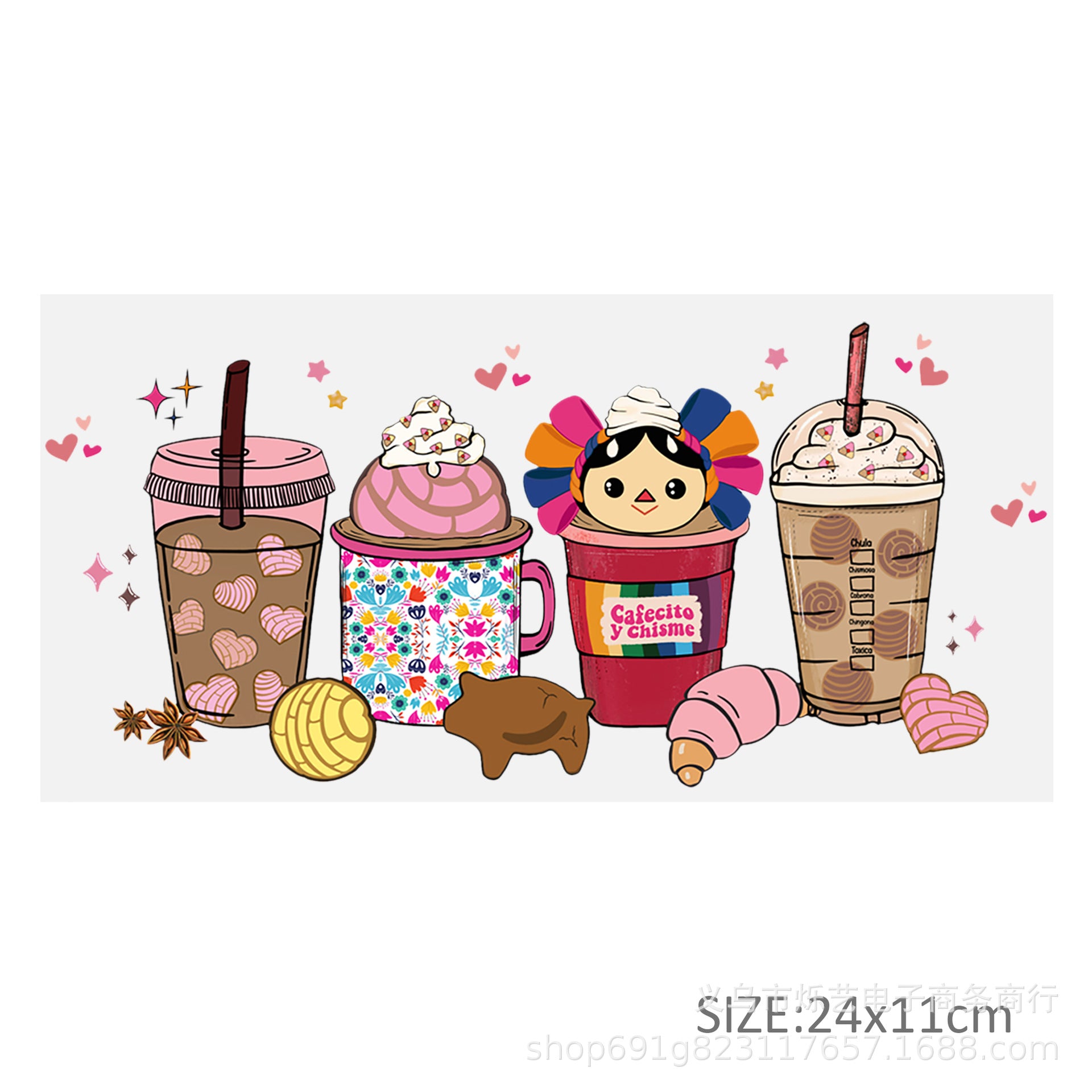 Wholesale Drink series transparent 16oz Cup UV DTF Wraps