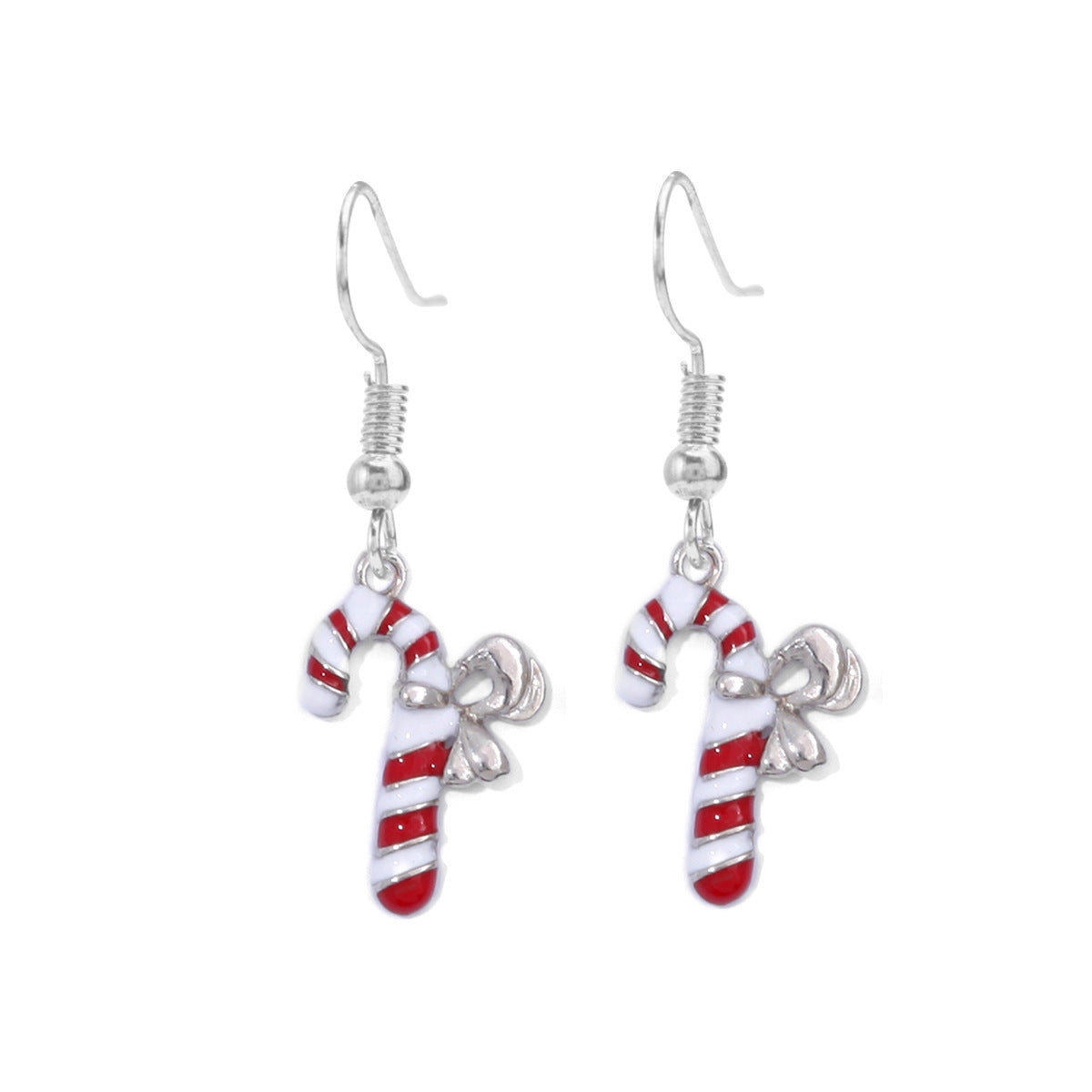 Wholesale Christmas Series Fashion Alloy Christmas Tree Old Man Bell Elk Candy Cane Earrings