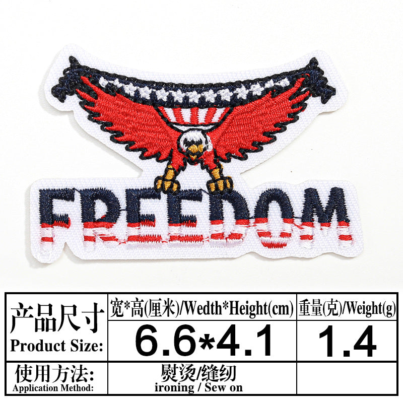 Wholesale Independence Day flag colorful and diverse embroidery DIY patches