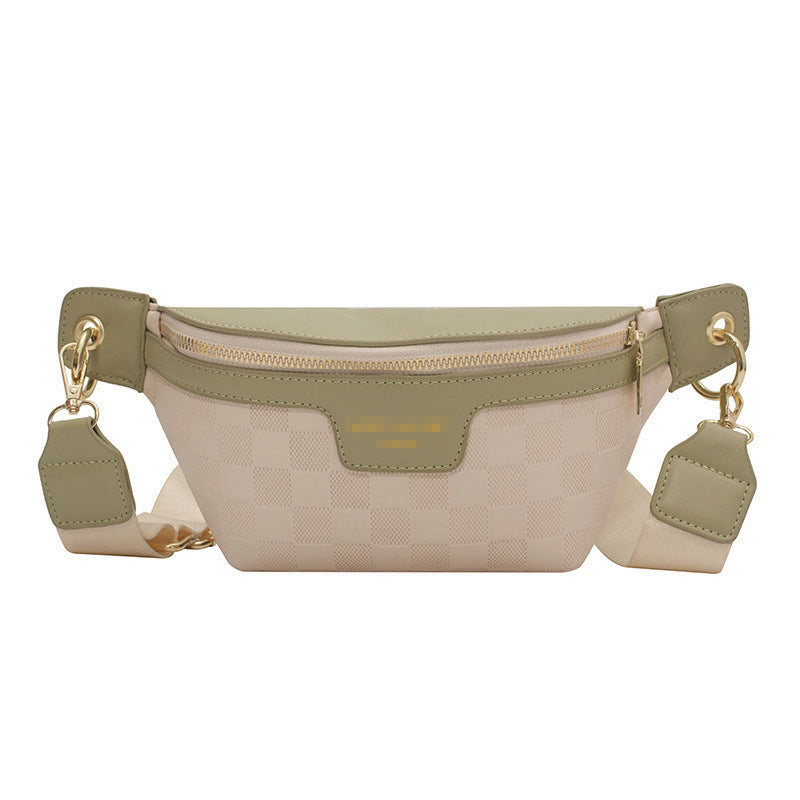 Wholesale The New Wide Strap Crossbody Rhombus Chain Casual Texture Large-capacity Chest Bag