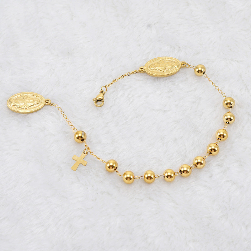 Wholesale 18K Beaded Stainless Steel Bracelet