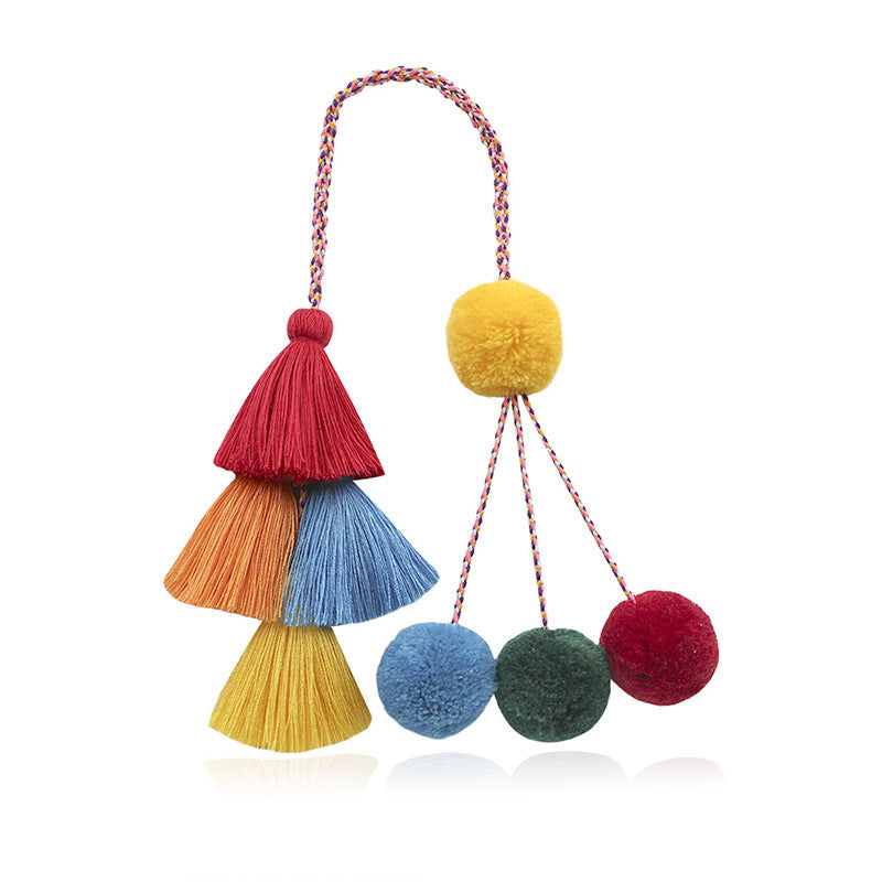 Wholesale Bohemian Tassel Pendant DIY Hand-woven Keychain