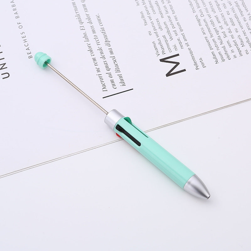 Wholesale DIY Beaded Multi Color Press Four Color Refill Plastic Ballpoint Pen