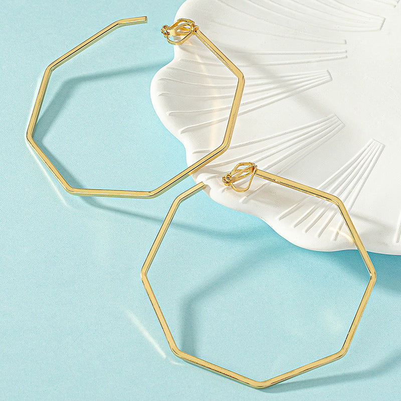 Wholesale Geometric Hoop Exaggerated Alloy Earrings