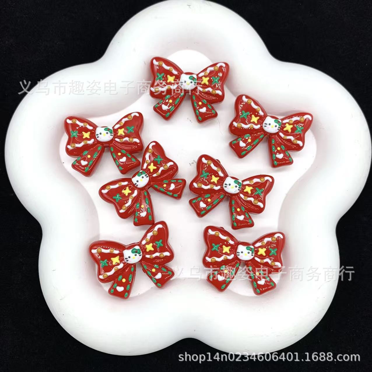 Wholesale 10pcs Colorful bow Acrylic Beads