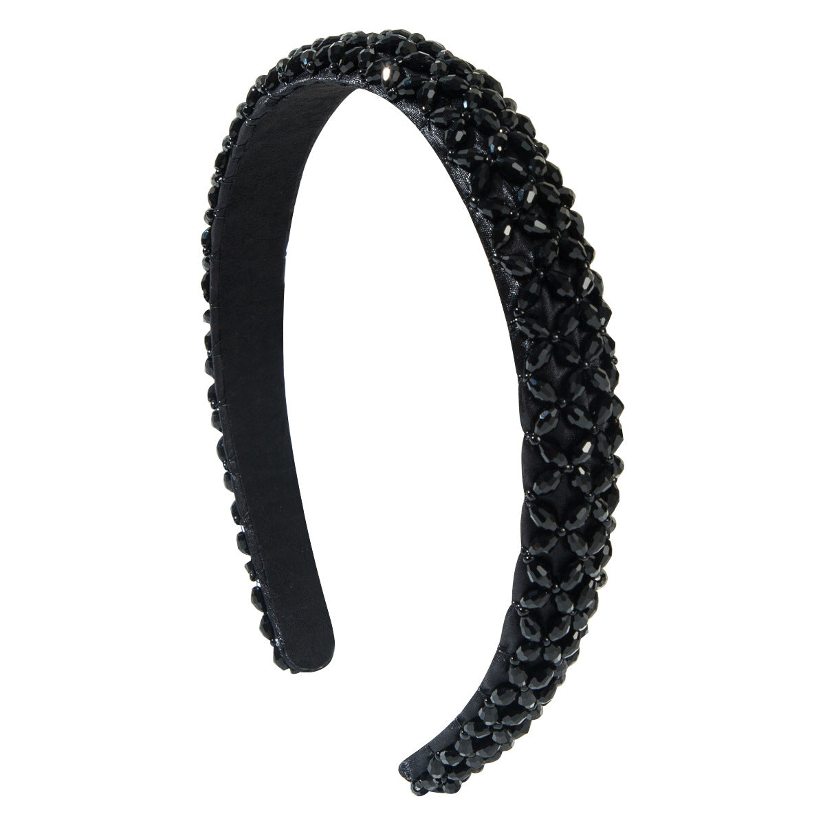 Wholesale Braided crystal beaded headband with thin edges