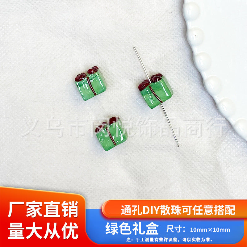 Wholesale 10pcs Snowman Christmas tree gingerbread man glass beads