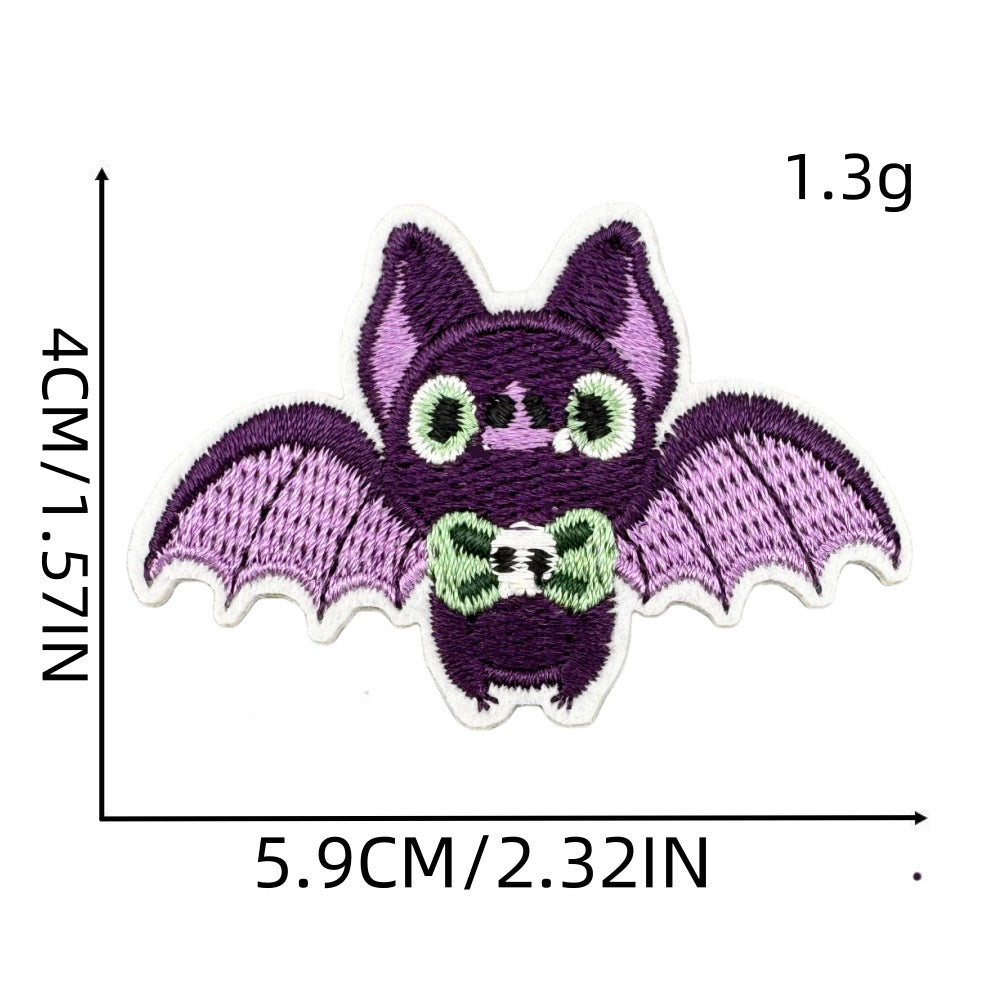 Wholesale  Embroidered Patch Polyester Thread Pumpkin Bat Ghost Castle Design Decorative Fashion Accessory Gift