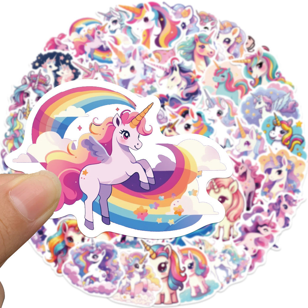 Wholesale 3SET/PACK Cartoon Unicorn Waterproof PVC Stickers