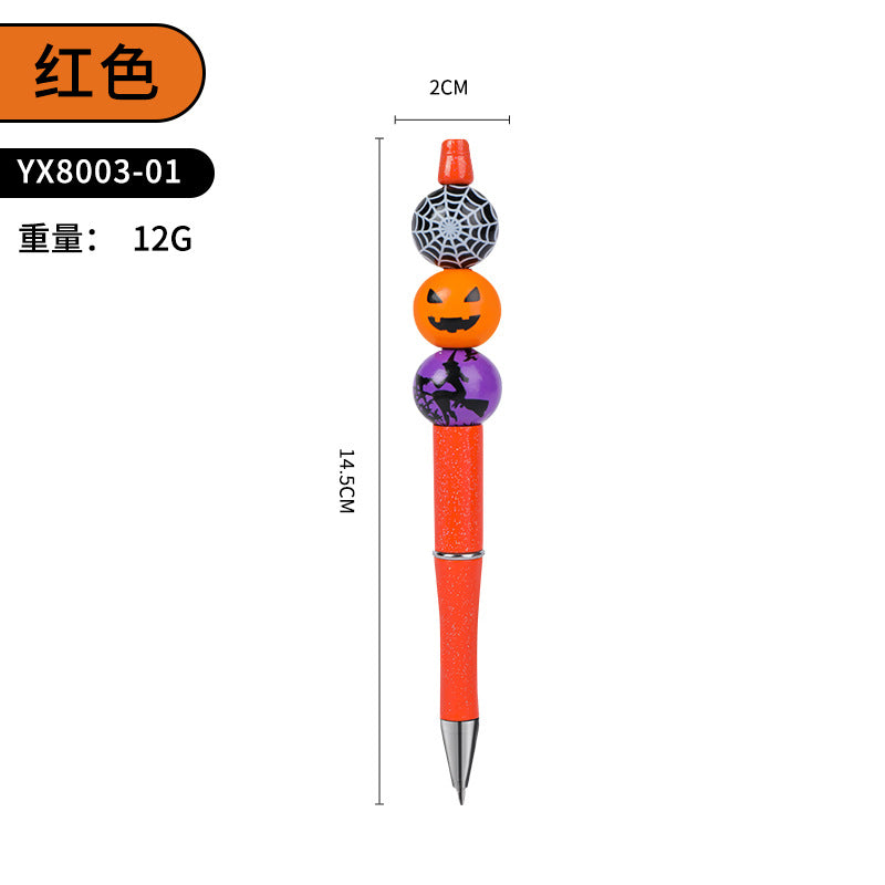 Wholesale Beaded Pens Fun DIY Halloween Creative Pumpkin Spider Ballpoint Pen