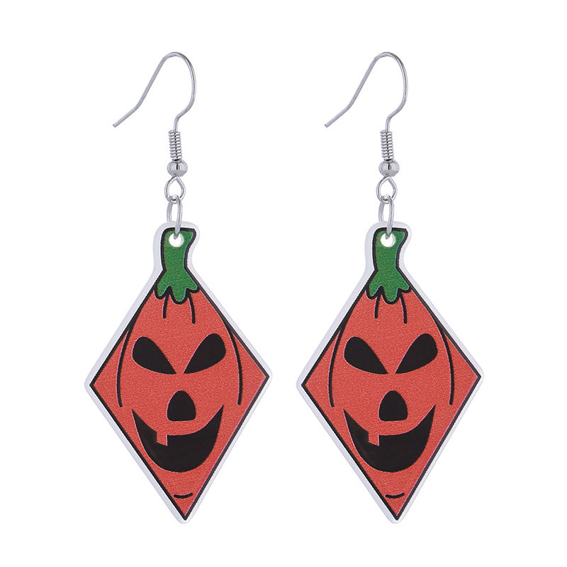 Wholesale Acrylic Pumpkin Head Luminous Earrings