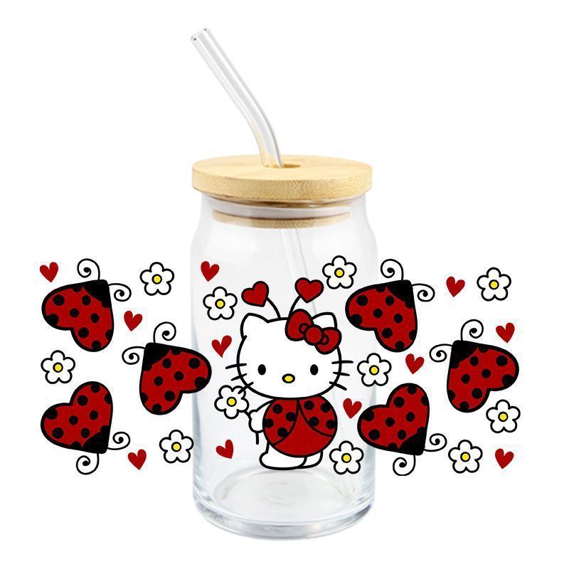 Wholesale 5pcs Cartoon Cute Cat 16oz Cup UV DTF Wraps OLY Exclusive