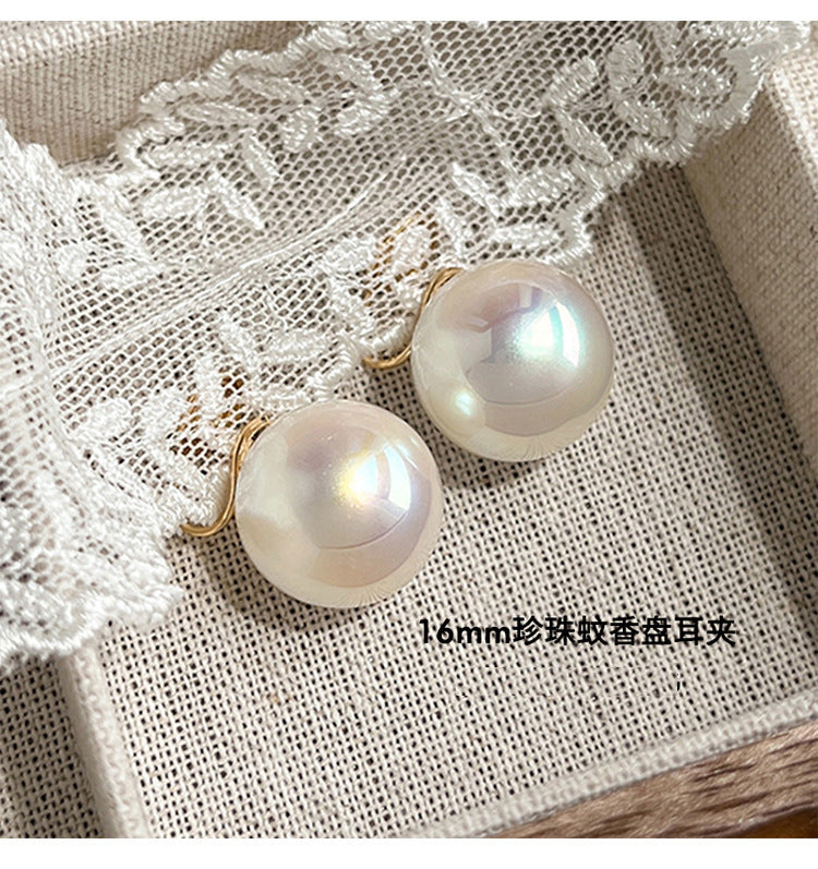 Wholesale 925 silver mosquito coil tray pearl ear clip