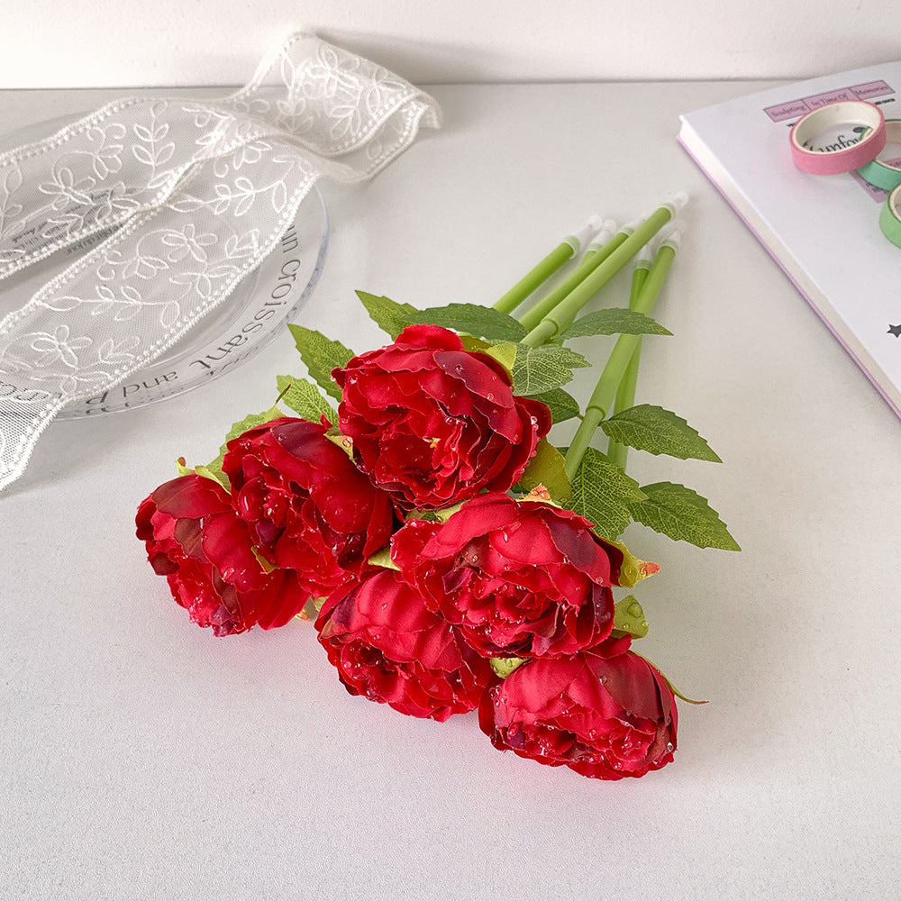Wholesale Colorful Peony Flower Cute Flower Account  Plastic Pen