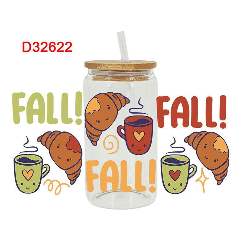 Wholesale  Butterfly Knot Dessert Beverage 16oz Cup UV DTF Wraps