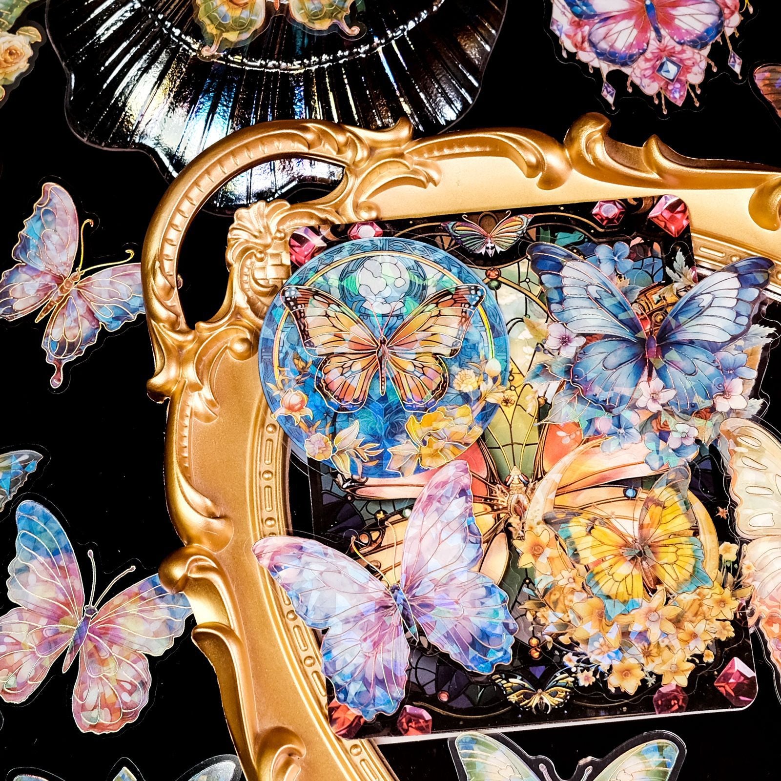 Wholesale 30pcs/pack laser transparent stickers natural scenery series