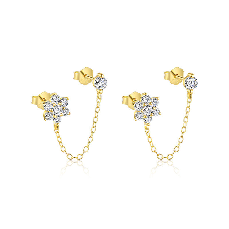 Wholesale Geometric Water Drop Zircon Earrings Ear Studs