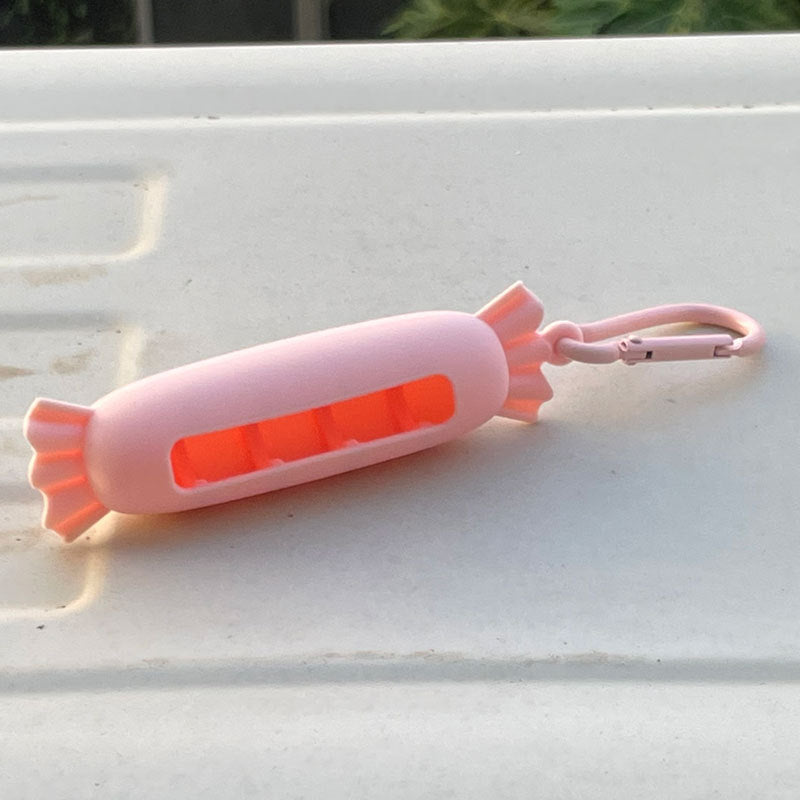 Wholesale Lipstick case silicone protective case bow lipstick bag keychain