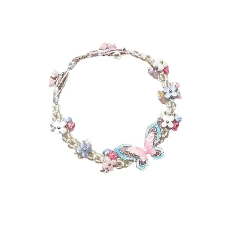 Wholesale Butterfly bracelet flower bracelet braided small fresh hand jewelry