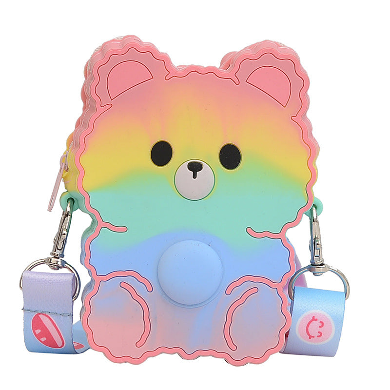 Wholesale Silicone Cartoon Cute Rabbit Bear One Shoulder Kids Bag