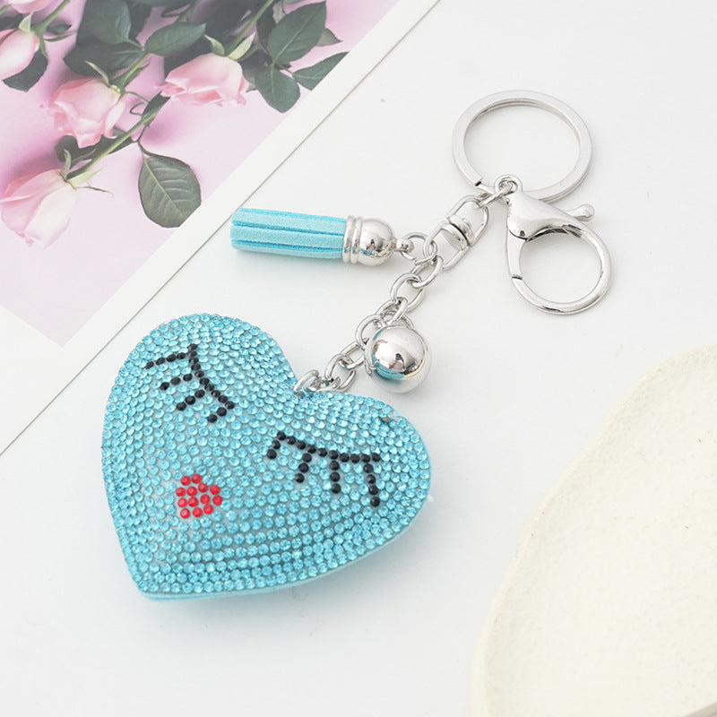 Wholesale Valentine's Day Creative Love Expression Hot Diamond Keychain