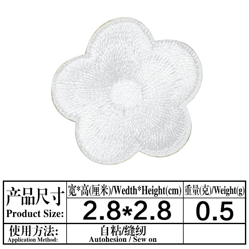 Wholesale Chic Embroidered Plum Blossom Patches Self Adhesive Flower Decorative Accents For Phone Cases Bags ets And Towels