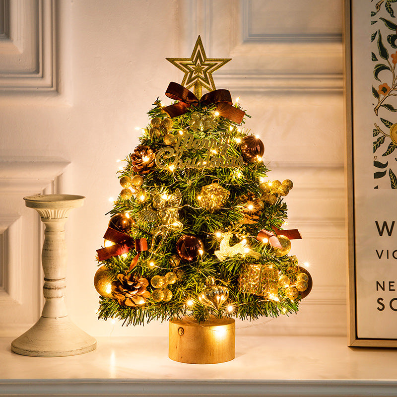 Wholesale Christmas small red desktop Christmas tree stakes ornaments DIY material package to decorate Christmas