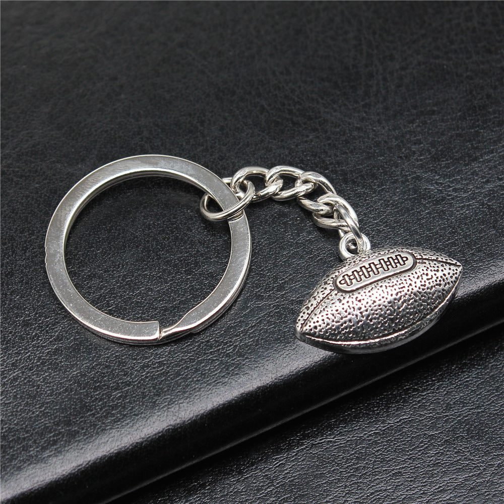 Wholesale 10PCS Rugby Pendant Metal Keychain