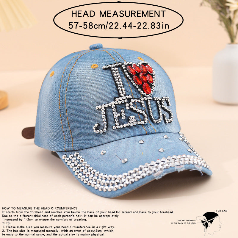 Wholesale Ladies Baseball Cap Outdoor Sports Casual Diamond Set Old Son Personalized Letter Cowboy Hat
