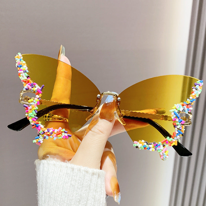 Wholesale Wedding Colorful Butterfly Party Sun Protection Glasses