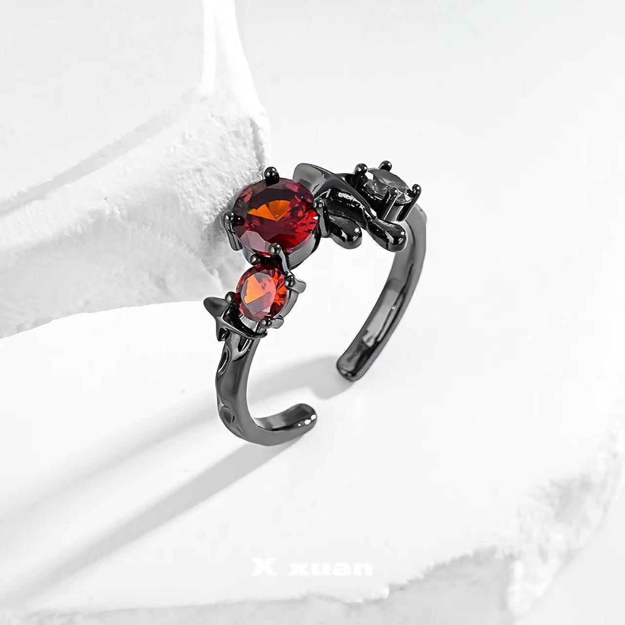 Wholesale Dark Star Zircon Sweet Cool Open Ring
