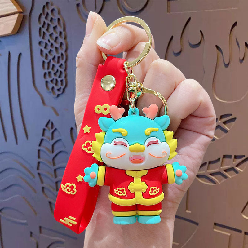 Wholesale PVC Cute Cartoon Dragon New Year Keychain