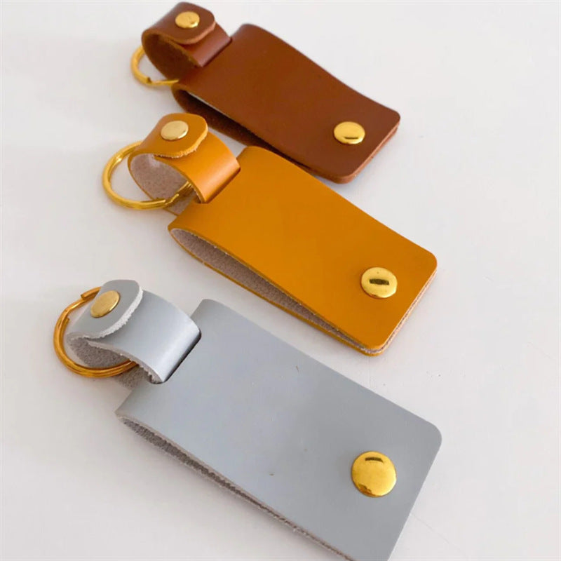 Wholesale Father's Day Photo Box PU Leather Key Tag Pendant
