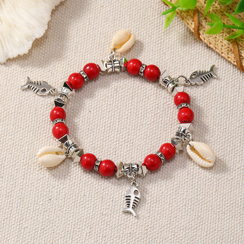 Wholesale Boho Ocean Style Colorful Shell Turquoise Bracelet