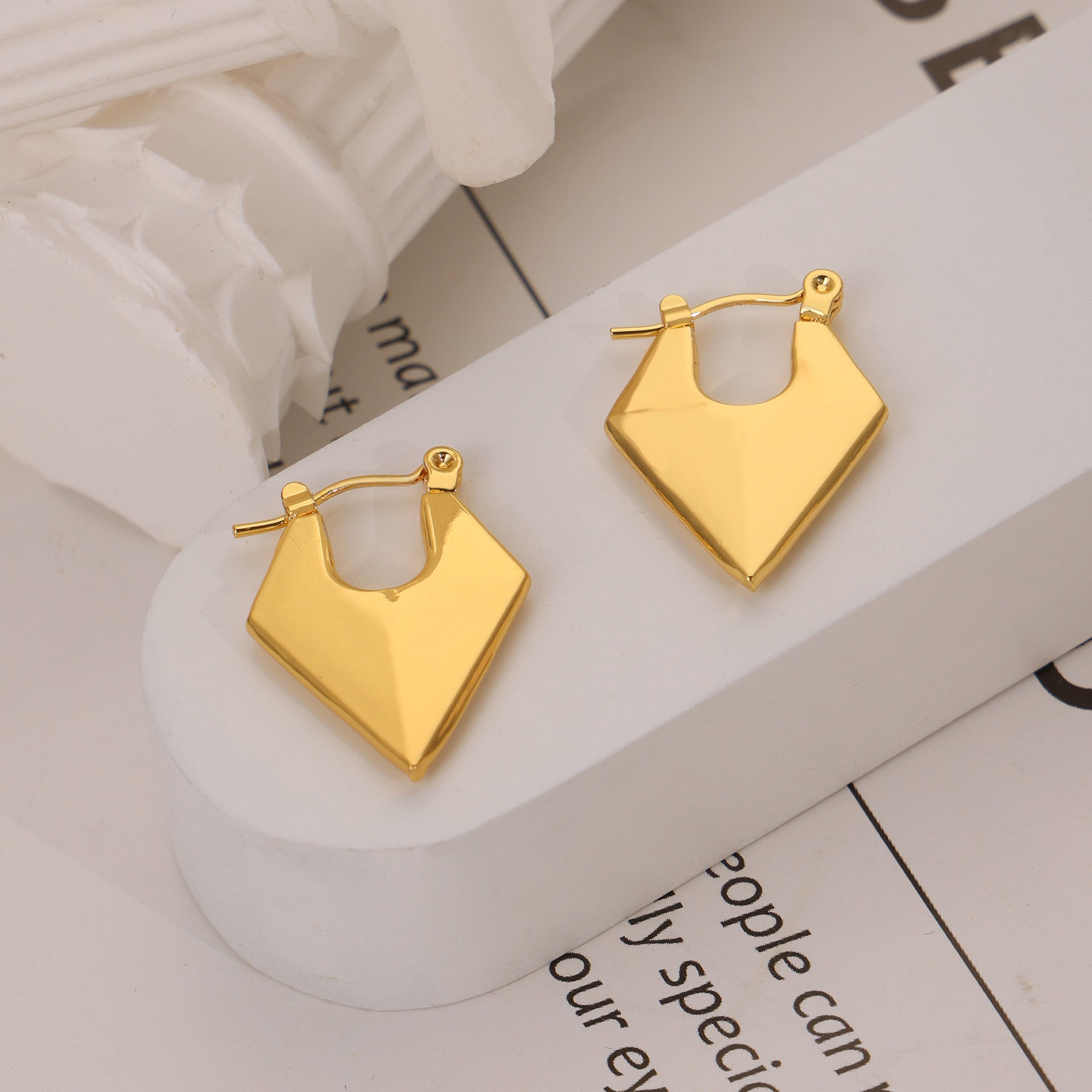Wholesale Titanium Steel Gold Plated Geometric Simple Earrings