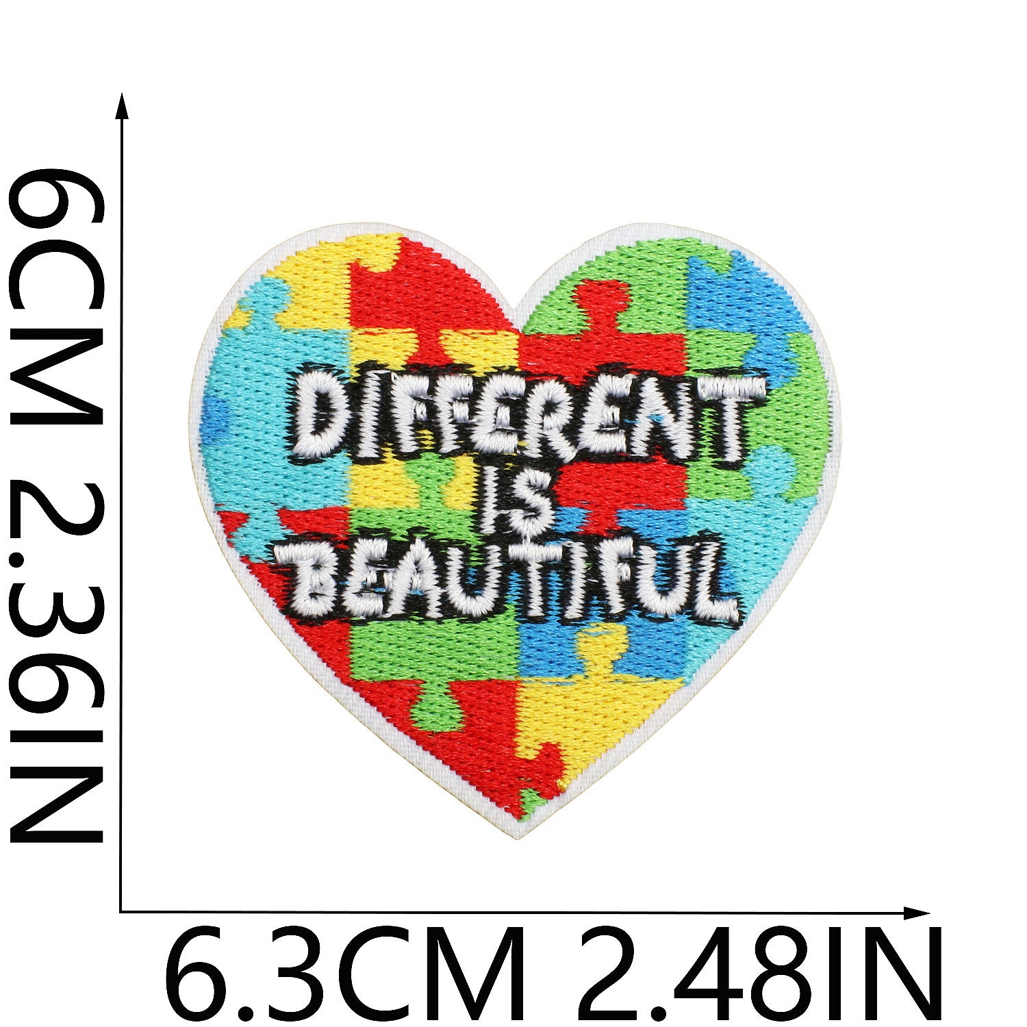 Wholesale Trendy Autism Awareness Embroidered Iron On Patches Butterfly Heart Design Clothing Accessory