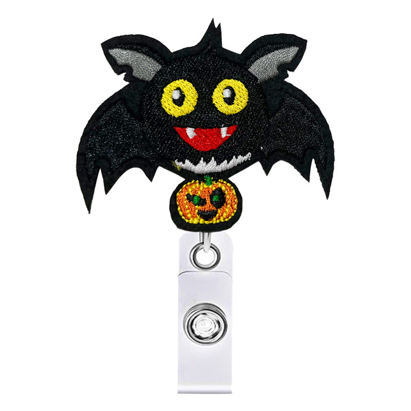 Wholesale Badge Reels Halloween Cartoon Felt Retractable Keychain