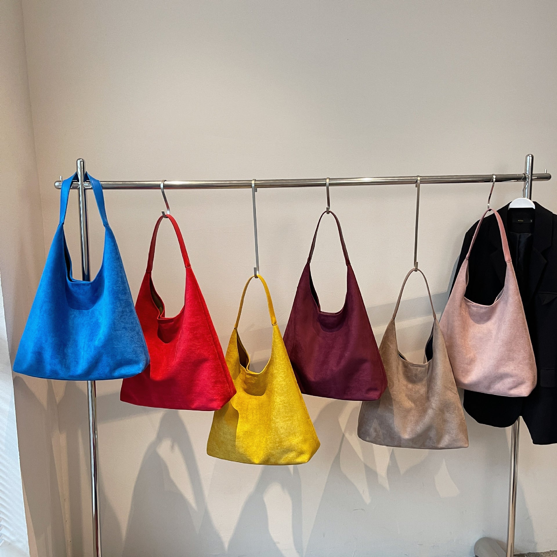 Wholesale Large capacity bag multi-color suede tote bag personalized shoulder bag