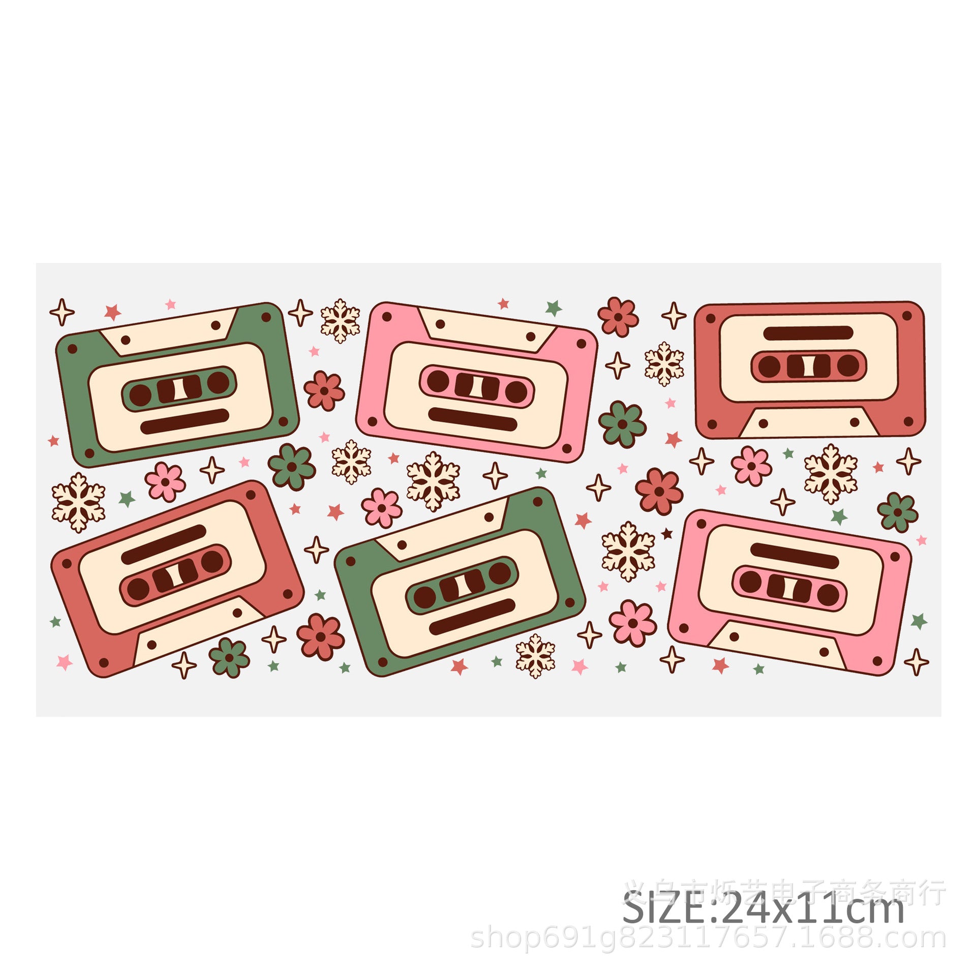 Wholesale  5pcs/pack Snowman Gingerbread Man Christmas Series 16oz Cup UV DTF Wraps