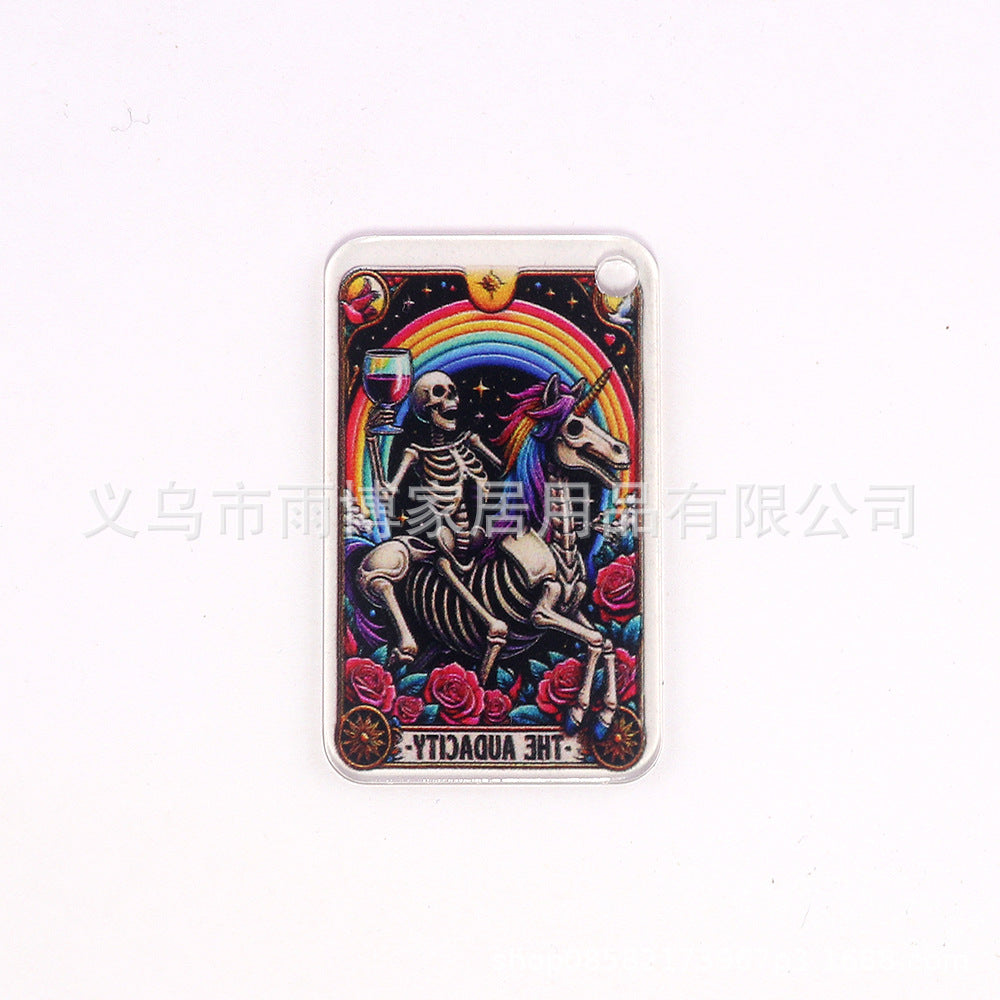 Wholesale 10pcs Cartoon Skull Character Butterfly Rectangular DIY Accessories FlatBack