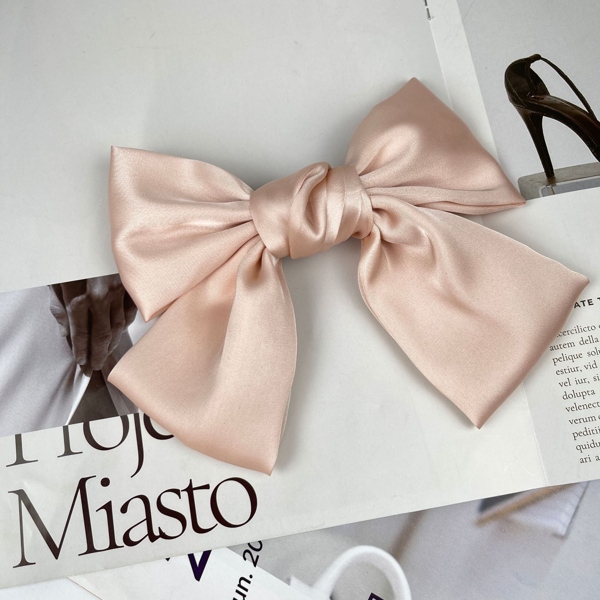 Wholesale Satin Bow Top Clip Princess Head Spring Clip