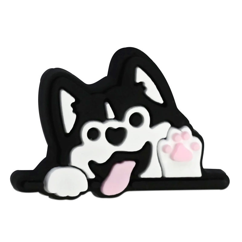 Wholesale  Random 100pcs/pack Cute Cartoon Dog Decorative Soft Rubber Double-Sided Beads