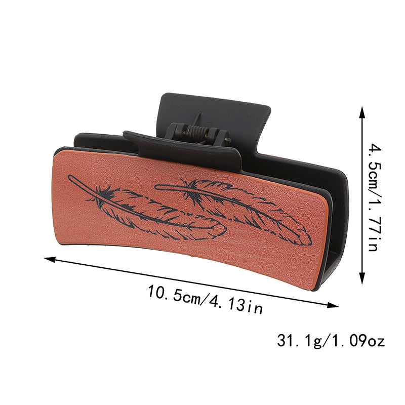 Wholesale of Western Cowboy Style Feather Cowhead Leather Hair Clips