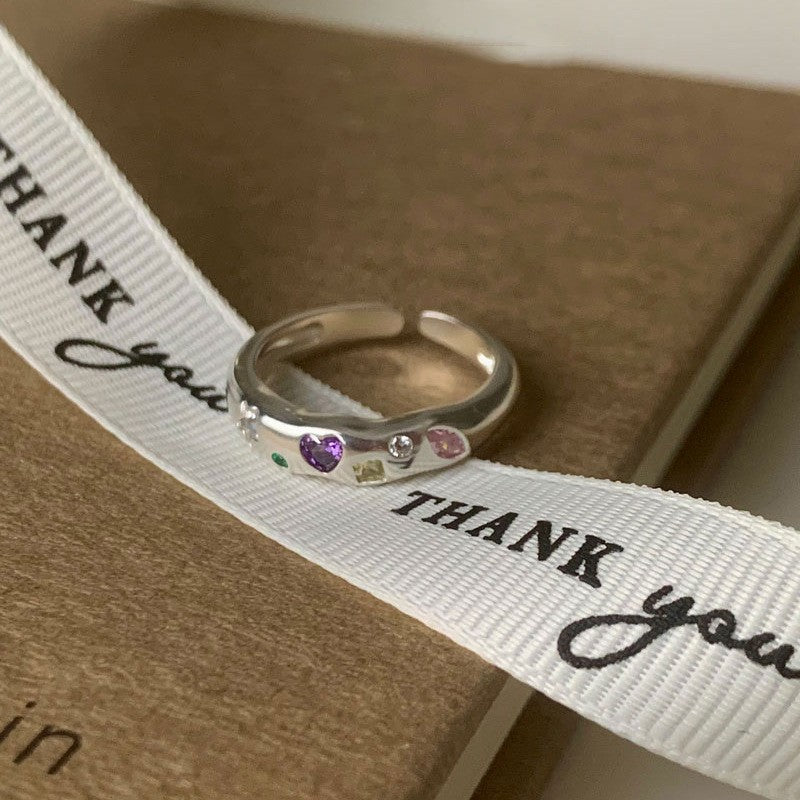 Wholesale Dopamine Love Colored Zircon Open Ring