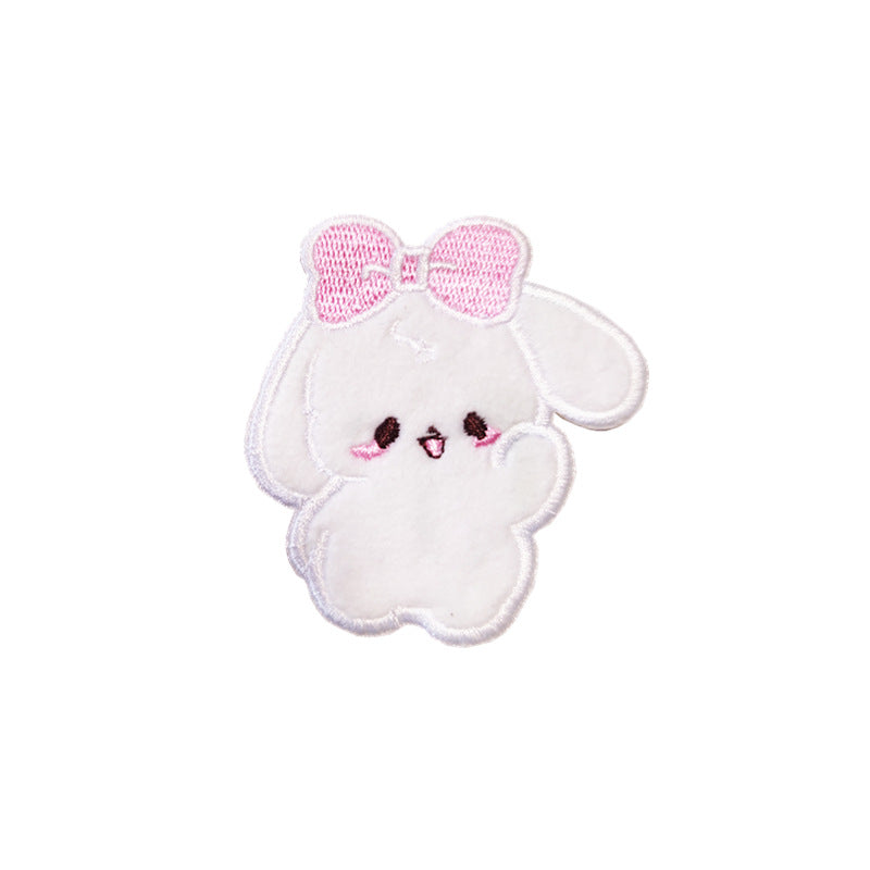 Wholesale Cute self-adhesive plush rabbit DIY Patches