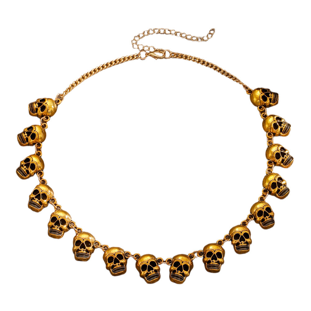 Wholesale Bold Gothic Skull Choker Necklace And Bracelet Set For Women Trendy  Jewelry Accessory