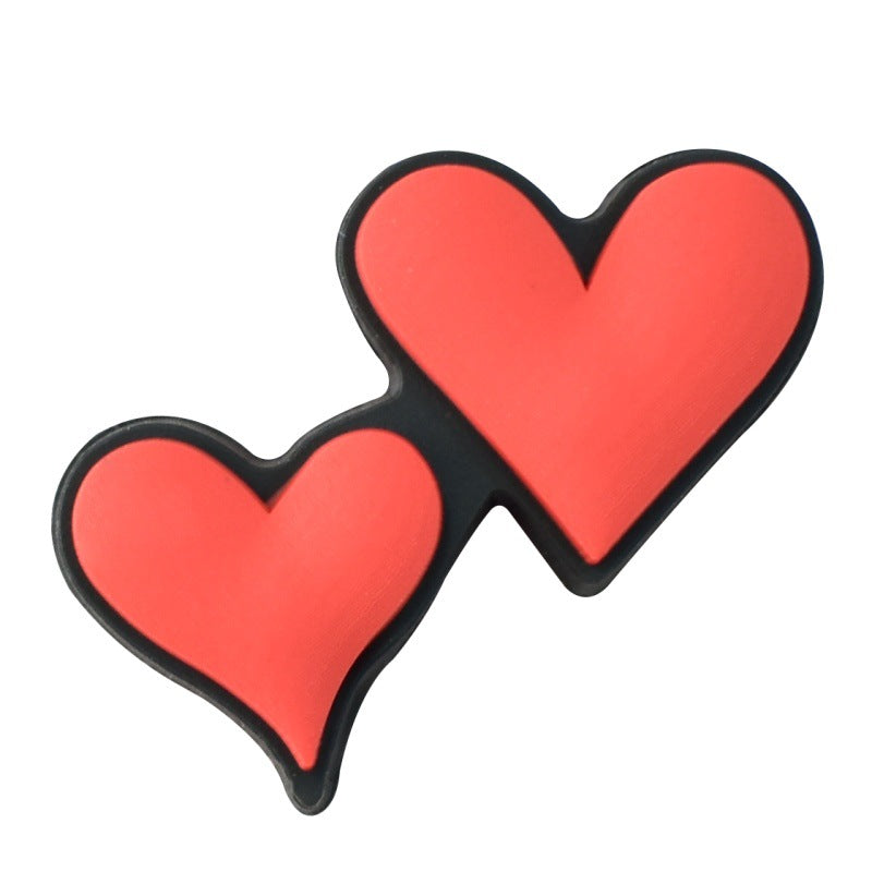 Wholesale Random 100pcs Valentine' s Day series cartoon PVC soft rubber double-sided beads