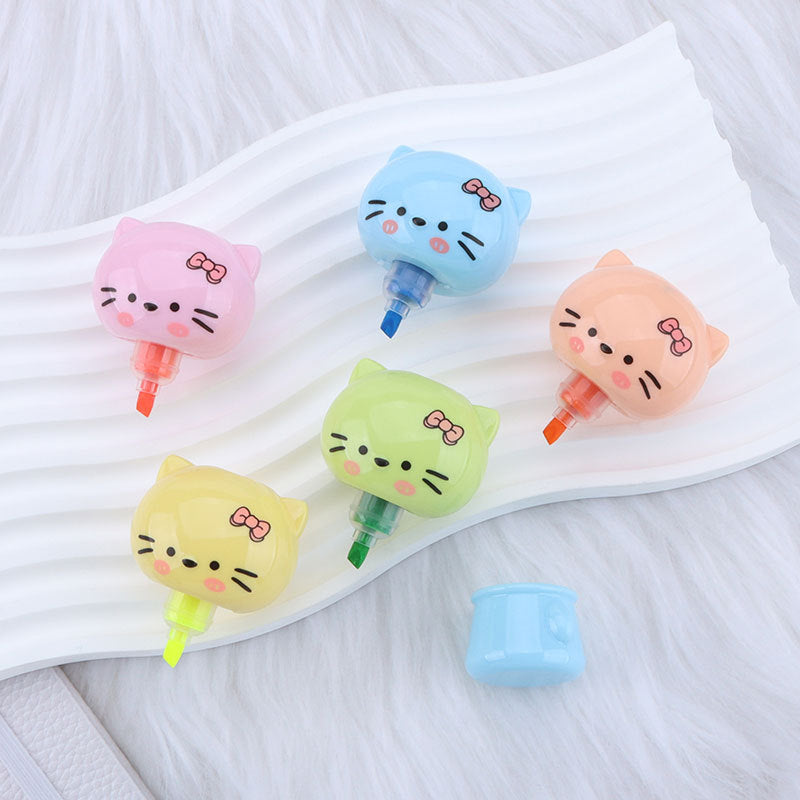 Wholesale Cat Highlighter Multi-section Modeling Stitching Children's Gift Hand Account Marker