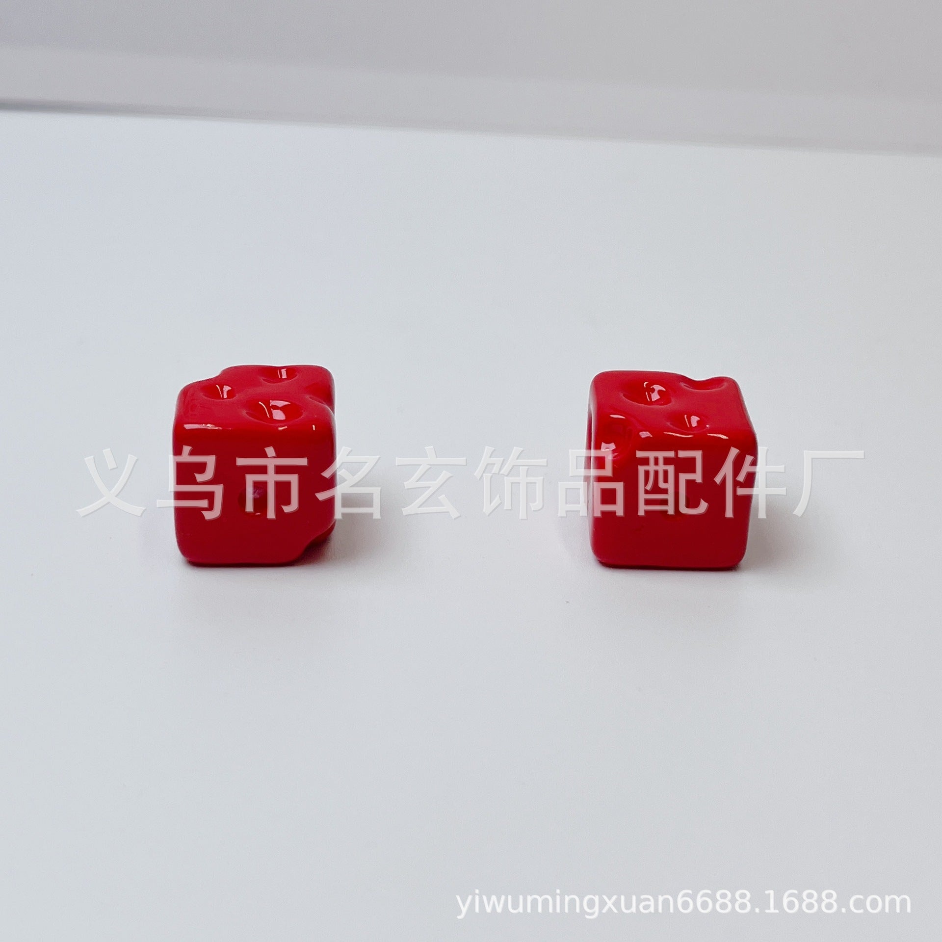 Wholesale   Random 200pcs /pack   Acrylic painted square cheese beads  Acrylic Beads